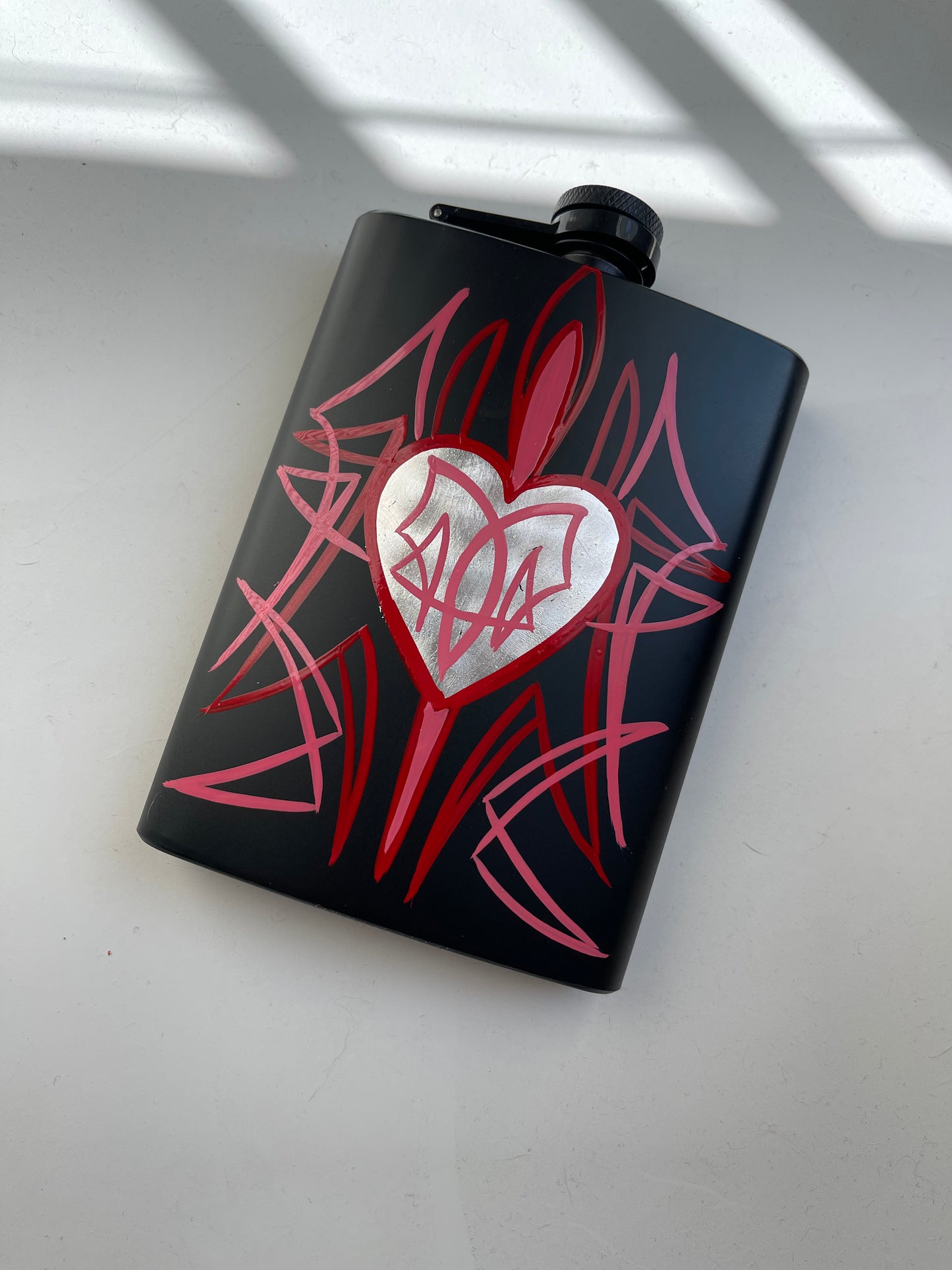 Custom Pinstriped Flask