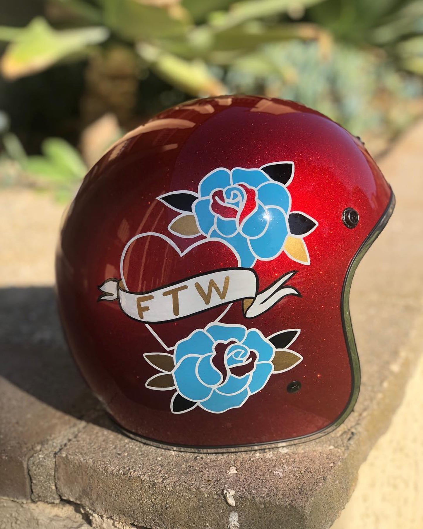 Custom Painted Kali Rava 3/4 Helmet - Size Small