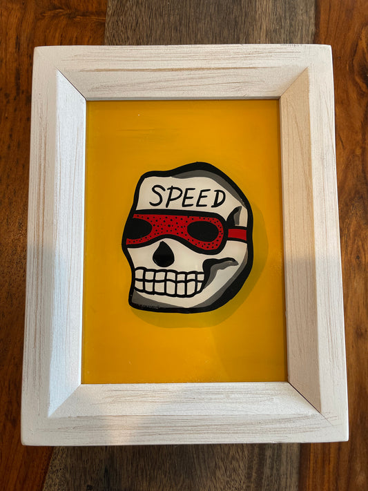 “Speed” Reverse Glass Painting